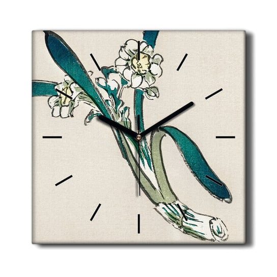 Zegar na płótnie obraz Azjatyckie kwiaty 30x30 cm, Coloray Coloray