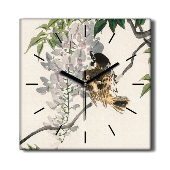 Zegar na płótnie Oddziały zwierzę ptak 30x30 cm, Coloray Coloray