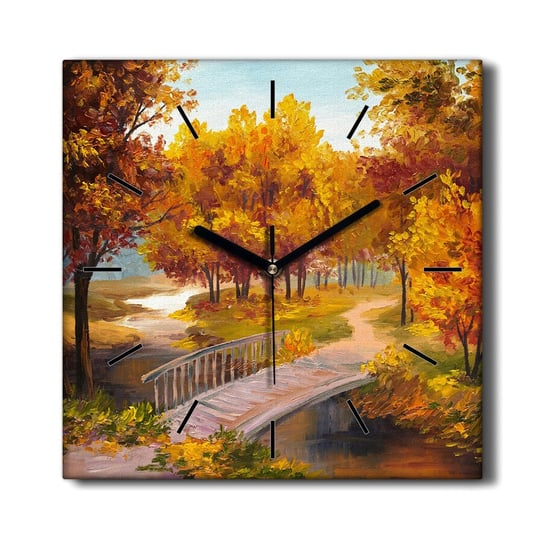 Zegar na płótnie Park drzewa jesień liście 30x30, Coloray Coloray
