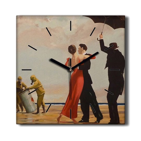 Zegar na płótnie Plaża ratownictwo Banksy 30x30 cm, Coloray Coloray