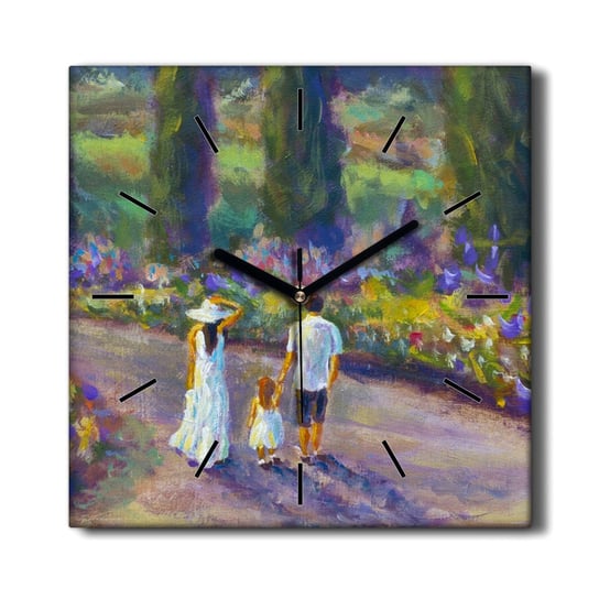 Zegar na płótnie Rodzina drzewa kwiaty 30x30 cm, Coloray Coloray