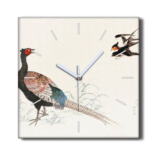 Zegar na płótnie ścienny 30x30 Azja zwierzę ptaki, Coloray Coloray