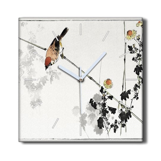 Zegar na płótnie ścienny 30x30 Zwierzę ptak wróbel, Coloray Coloray