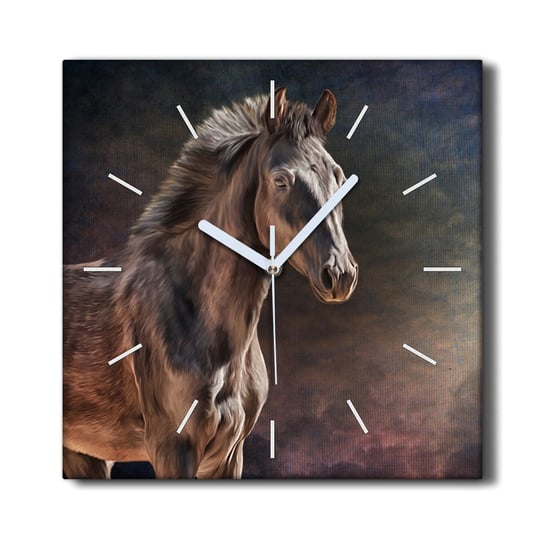 Zegar na płótnie ścienny cichy 30x30 Zwierzę koń, Coloray Coloray