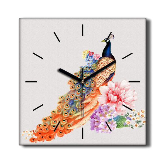 Zegar na płótnie ścienny loft Zwierzę paw 30x30 cm, Coloray Coloray