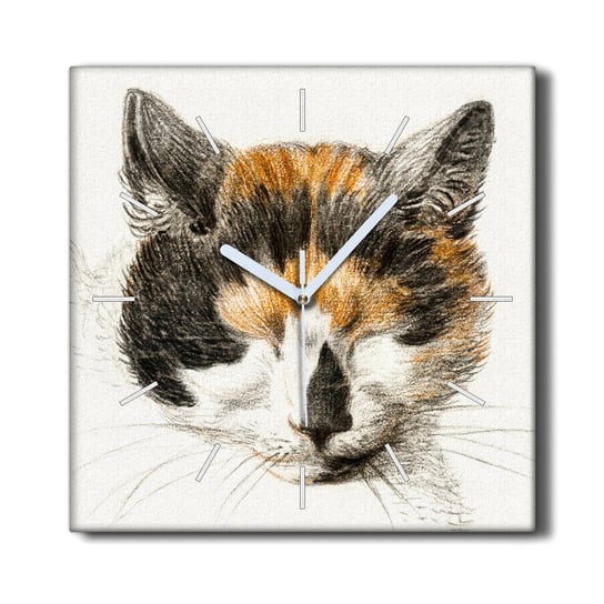 Zegar na płótnie ścienny ozdoba 30x30 Zwierzę kot, Coloray Coloray