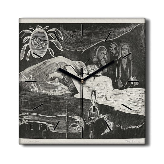 Zegar na płótnie Te po long night Gauguin 30x30 cm, Coloray Coloray