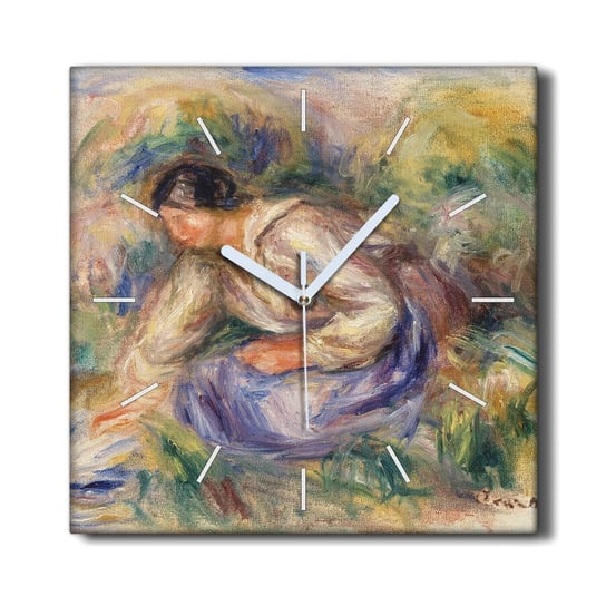 Zegar na płótnie wiszący cichy 30x30 Kobiety trawa, Coloray Coloray