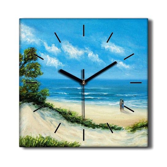 Zegar na płótnie Wybrzeże para plaża morze 30x30, Coloray Coloray