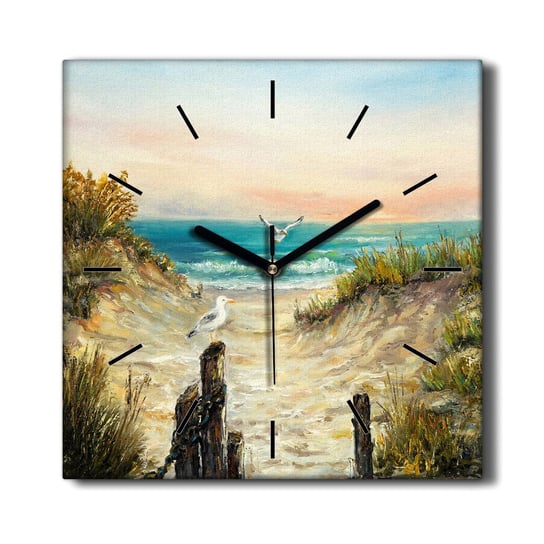 Zegar na płótnie Wybrzeże plaża morze niebo 30x30, Coloray Coloray