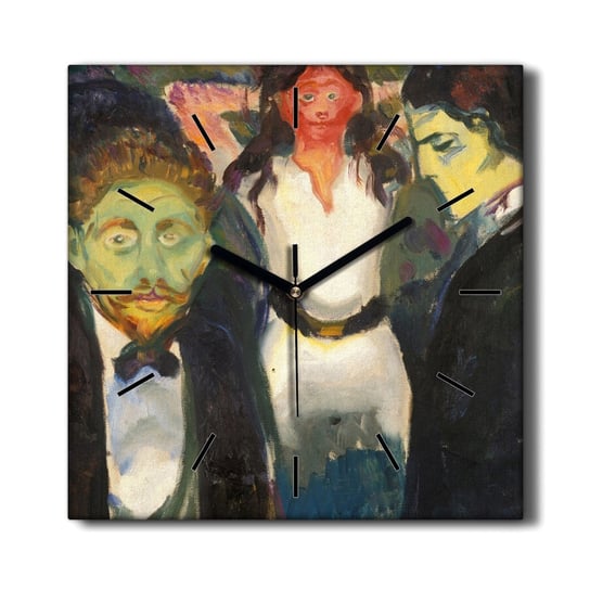 Zegar na płótnie Zazdrość Edvard Munch 30x30 cm, Coloray Coloray