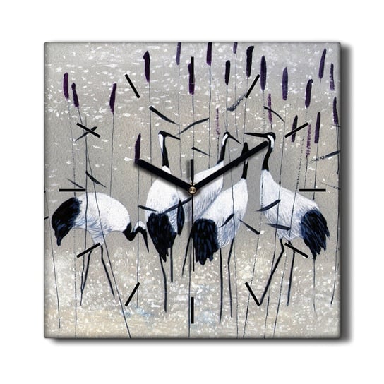 Zegar na płótnie Zwierzęta ptaki trzcina 30x30 cm, Coloray Coloray