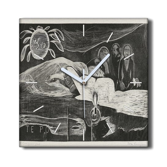 Zegar na ramie 30x30 cm Te po long night Gauguin, Coloray Coloray