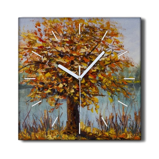 Zegar na ramie 30x30 Jezioro drzewa jesień liście, Coloray Coloray