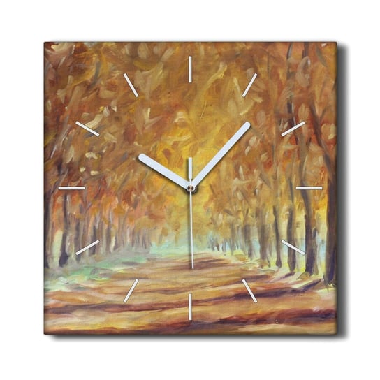 Zegar na ramie 30x30 Park drzewa jesień przyroda, Coloray Coloray