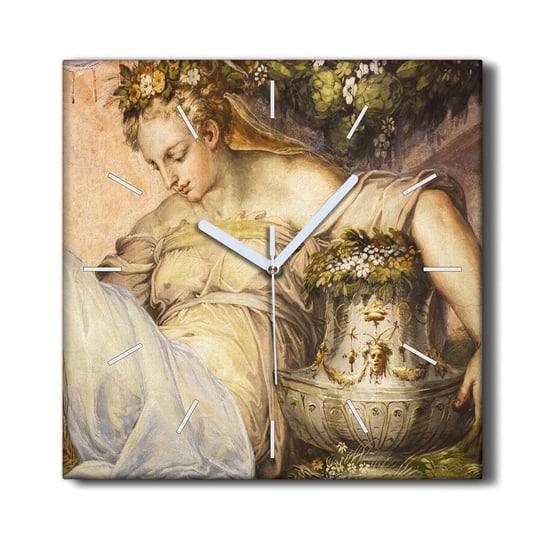 Zegar na ramie 30x30 Starożytność kobiety kwiaty, Coloray Coloray