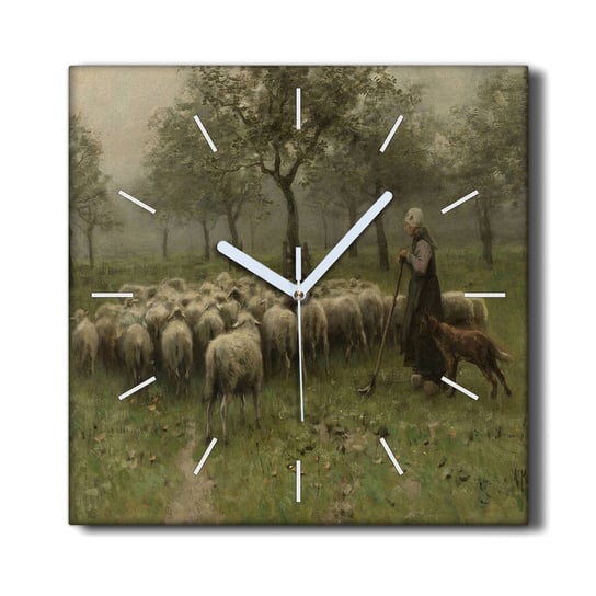 Zegar na ramie 30x30 Wieśniak drzewa owce pasterz, Coloray Coloray
