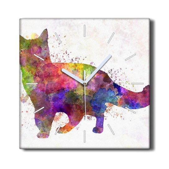 Zegar na ramie cichy nowoczesny 30x30 Zwierzę kot, Coloray Coloray