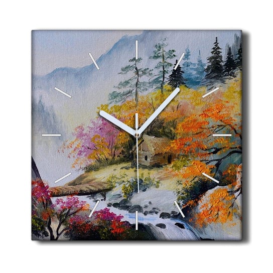 Zegar na ramie na prezent 30x30 Góry drzewa mgła, Coloray Coloray