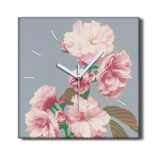 Zegar na ramie ozdoba cichy 30x30 Kwiaty rośliny, Coloray Coloray