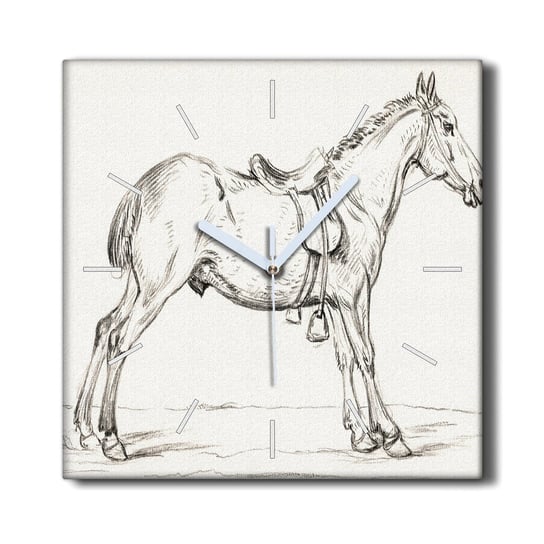 Zegar na ramie ozdoba do salonu 30x30 Zwierzę koń, Coloray Coloray