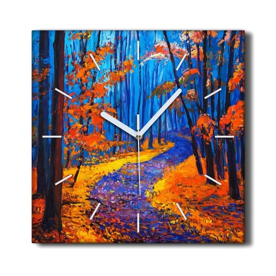 Zegar na ramie z grafiką 30x30 Las jesień liście, Coloray Coloray