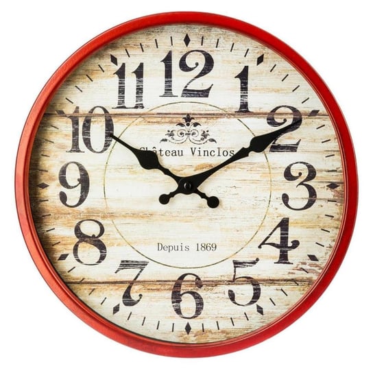 Zegar na ścianę ATMOSPHERA Vintage, czerwony, 30 cm Atmosphera