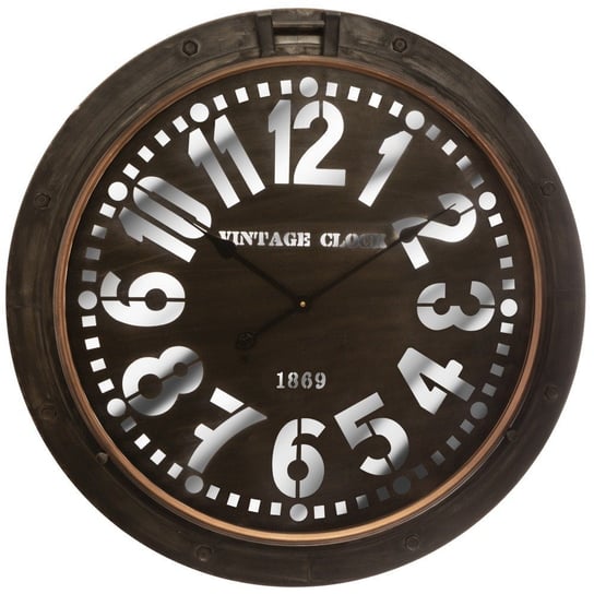 Zegar na ścianę do salonu ATMOSPHERA, brązowo-srebrny, 74 cm Atmosphera
