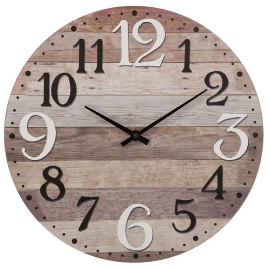 Zegar na ścianę drewniany ATMOSPHERA, brązowy, 38 cm Atmosphera