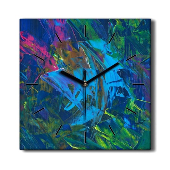 Zegar na ścianę na płótnie Maźnięcia farby 30x30, Coloray Coloray