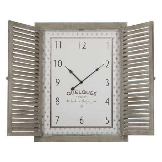 Zegar na ścianę z okiennicami, ATMOSPHERA, beżowy, 65x50x3 cm Atmosphera Créateur d'intérieur