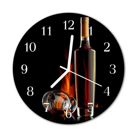 Zegar na szkle na ścianę Okrągły Alkohol Tulup