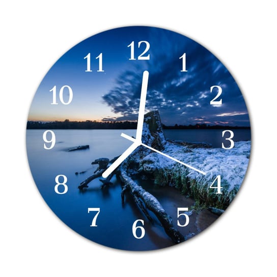 Zegar na szkle na ścianę Okrągły Krajobraz Tulup