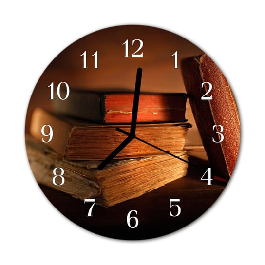 Zegar na szkle na ścianę Okrągły Książka Płynący Tulup