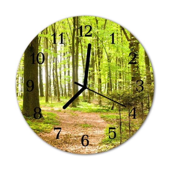 Zegar na szkle na ścianę Okrągły Las natura Natura Tulup