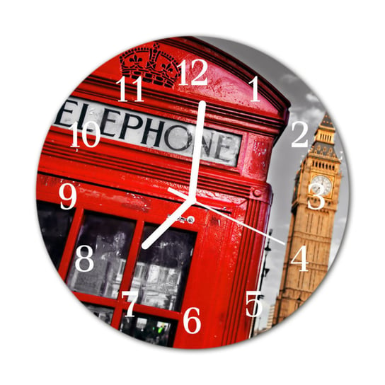 Zegar na szkle na ścianę Okrągły Londyn Tulup