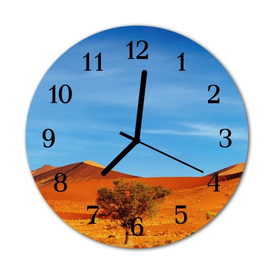 Zegar na szkle na ścianę Okrągły Pustynia Natura Tulup