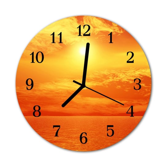 Zegar na szkle na ścianę Okrągły Słońce Natura Tulup