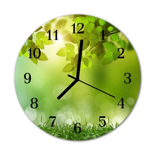 Zegar na szkle na ścianę Okrągły Wiosna Natura Tulup