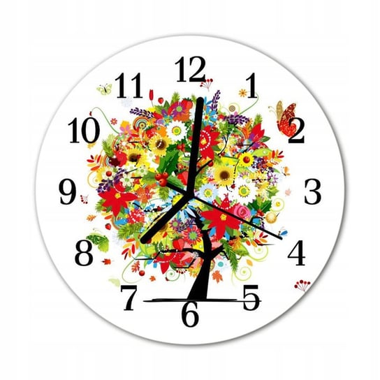 Zegar na szkle Prezent Drzewo kwiatów Kwiaty Inna marka