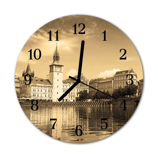 Zegar na szkle Prezent Miasto Architektura Tulup