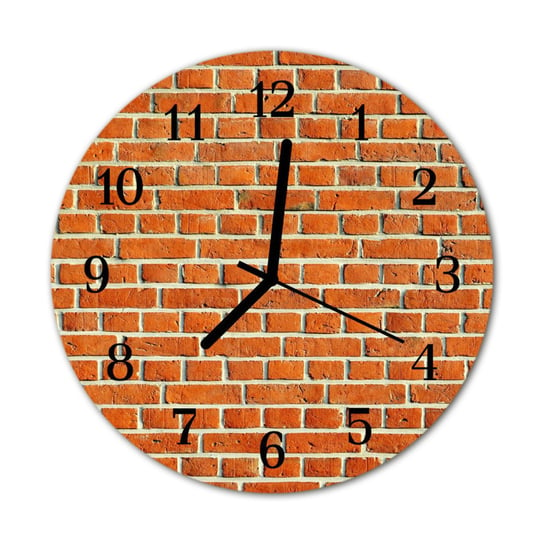 Zegar na szkle Prezent Okrągły Cegła Architektura Tulup