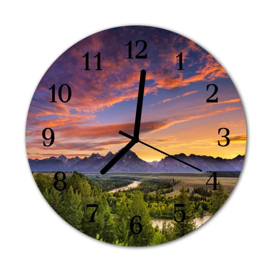 Zegar na szkle Prezent Okrągły Krajobraz Krajobraz Tulup