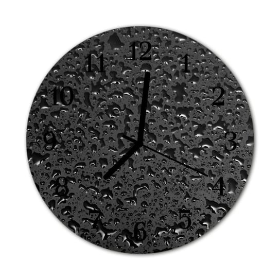 Zegar na szkle Prezent Okrągły Krople wody Kuchnia Tulup
