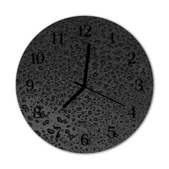 Zegar na szkle Prezent Okrągły Krople wody Kuchnia Tulup