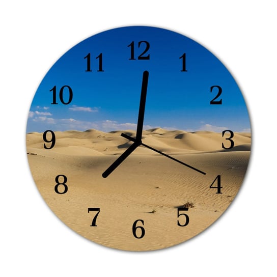 Zegar na szkle Prezent Okrągły Pustkowie Krajobraz Tulup