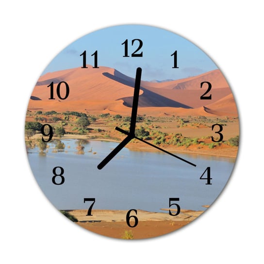 Zegar na szkle Prezent Okrągły Pustkowie Pustynia Tulup