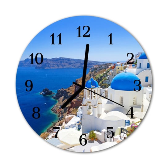 Zegar na szkle Prezent Okrągły Santorini Santorini Tulup