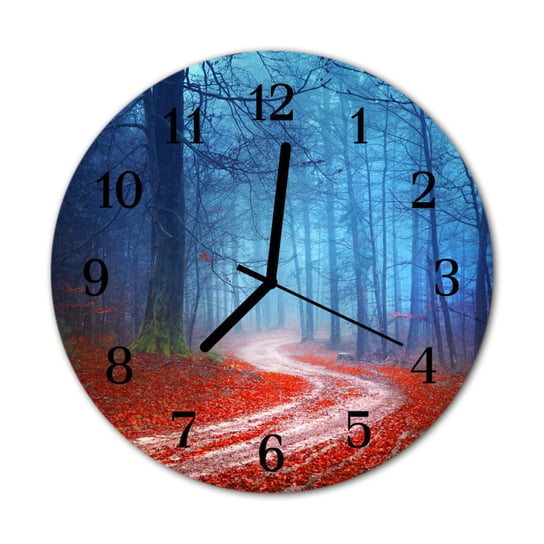 Zegar na szkle Prezent Okrągły Ścieżka w lesie Las Tulup