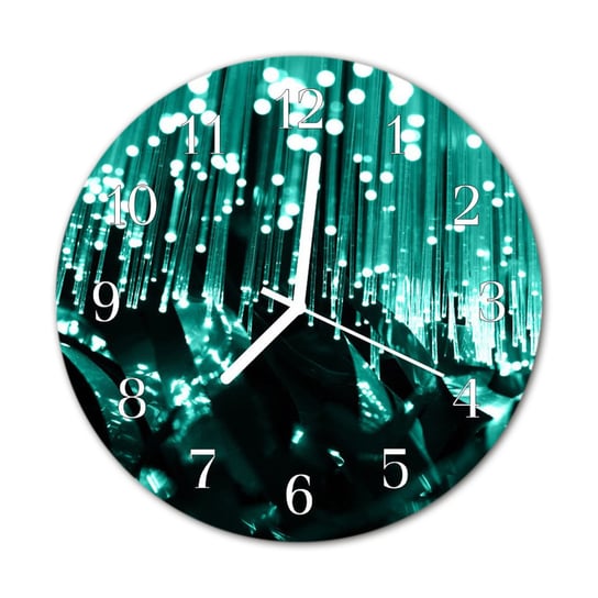 Zegar na szkle Prezent Technika Światłowody Tulup
